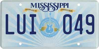 MS license plate LUI049
