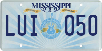 MS license plate LUI050