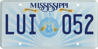MS license plate LUI052