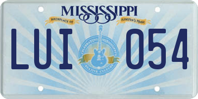 MS license plate LUI054