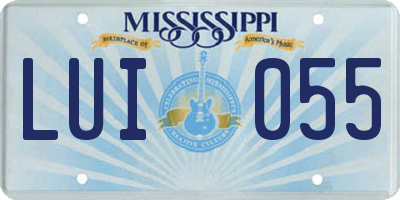 MS license plate LUI055