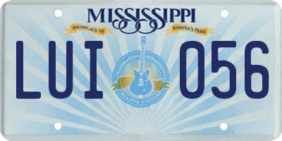 MS license plate LUI056