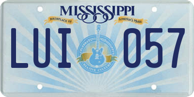 MS license plate LUI057