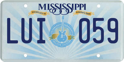 MS license plate LUI059