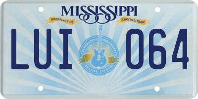 MS license plate LUI064