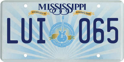 MS license plate LUI065