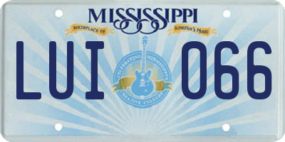MS license plate LUI066