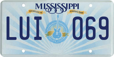 MS license plate LUI069