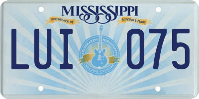 MS license plate LUI075