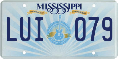 MS license plate LUI079