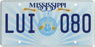 MS license plate LUI080