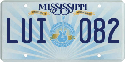 MS license plate LUI082