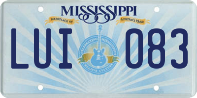 MS license plate LUI083