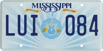 MS license plate LUI084