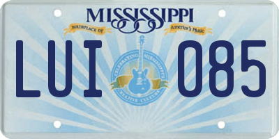 MS license plate LUI085