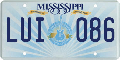 MS license plate LUI086