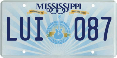 MS license plate LUI087