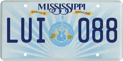 MS license plate LUI088