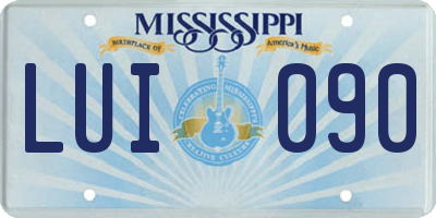 MS license plate LUI090