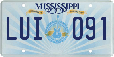 MS license plate LUI091