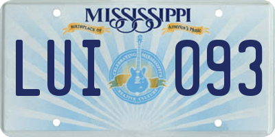 MS license plate LUI093