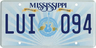MS license plate LUI094