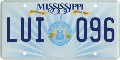 MS license plate LUI096