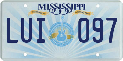 MS license plate LUI097