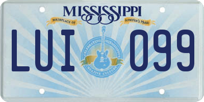 MS license plate LUI099