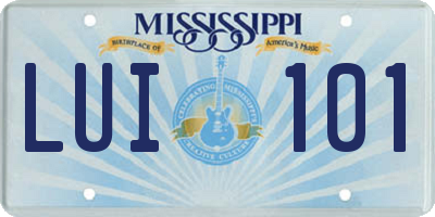 MS license plate LUI101