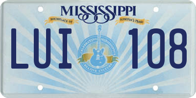 MS license plate LUI108