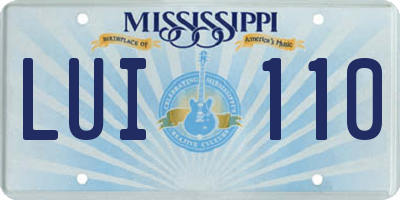 MS license plate LUI110
