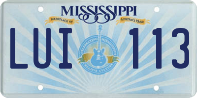MS license plate LUI113