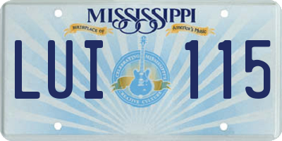 MS license plate LUI115