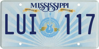 MS license plate LUI117