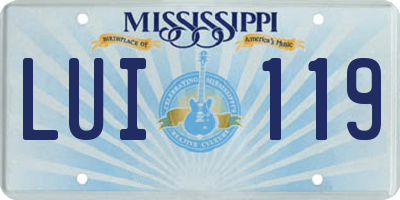 MS license plate LUI119
