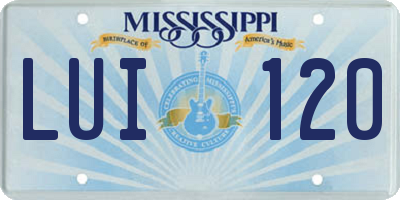 MS license plate LUI120