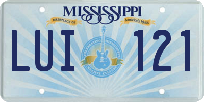 MS license plate LUI121