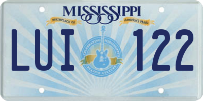 MS license plate LUI122