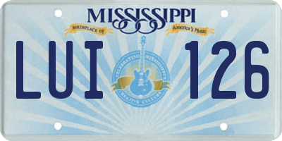 MS license plate LUI126