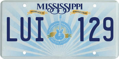 MS license plate LUI129