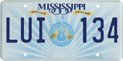 MS license plate LUI134