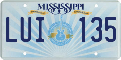 MS license plate LUI135