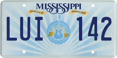 MS license plate LUI142