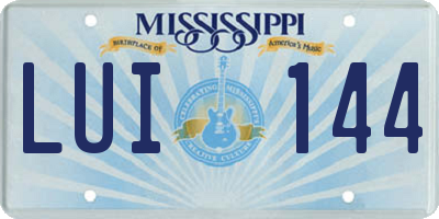 MS license plate LUI144