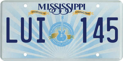 MS license plate LUI145