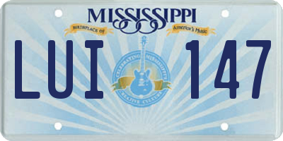 MS license plate LUI147