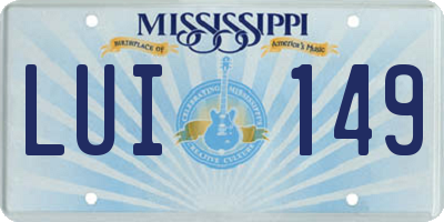 MS license plate LUI149