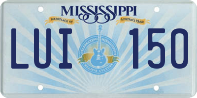 MS license plate LUI150