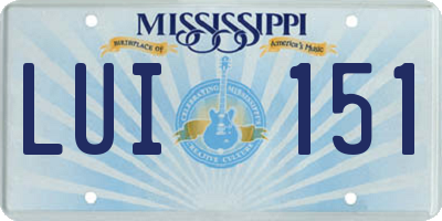 MS license plate LUI151